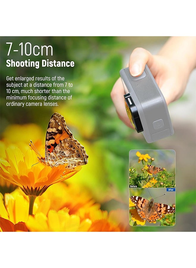 NEEWER 15X Magnification Lens 7-10cm Focal Distance for Macro Photography Close Up, Compatible with GoPro Hero 13 12 11 10 9 Action Camera, Not Waterproof, LS-31