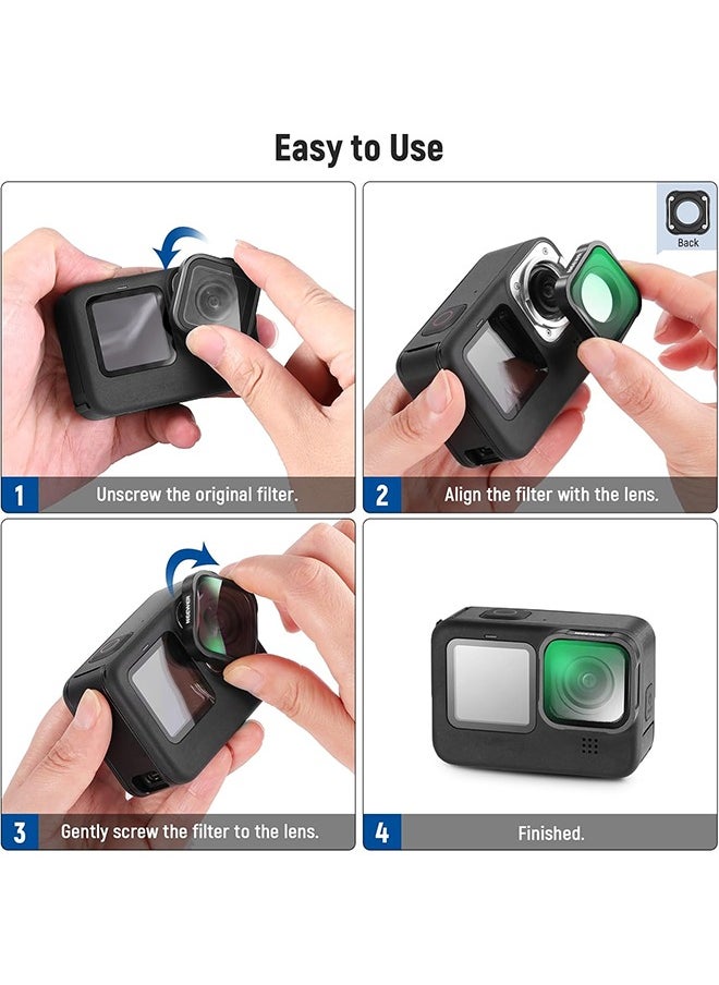NEEWER 15X Magnification Lens 7-10cm Focal Distance for Macro Photography Close Up, Compatible with GoPro Hero 13 12 11 10 9 Action Camera, Not Waterproof, LS-31