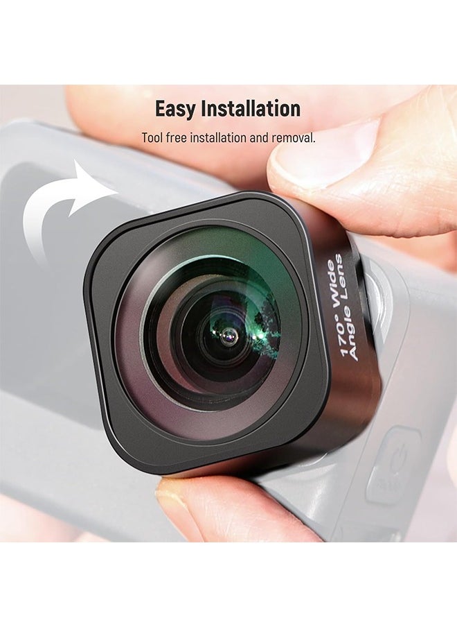 NEEWER 170° Ultra Wide Angle Lens Compatible with GoPro Hero 12 Hero 11 Hero 10 Hero 9 Black Action Camera Lens Accessories, Anti Reflective Multi Coated HD Optical Glass, Aluminum Frame, LS-37