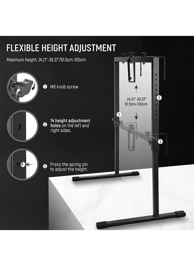 NEEWER Overhead Camera Mount Rig for Top Down Shots, Heavy Duty Steel Tabletop Mount Stand Multi Device Platform for Flat Lay Photography Lighting Cooking Drawing Crafts, For Desks≥3.3'/1m Long, ST100