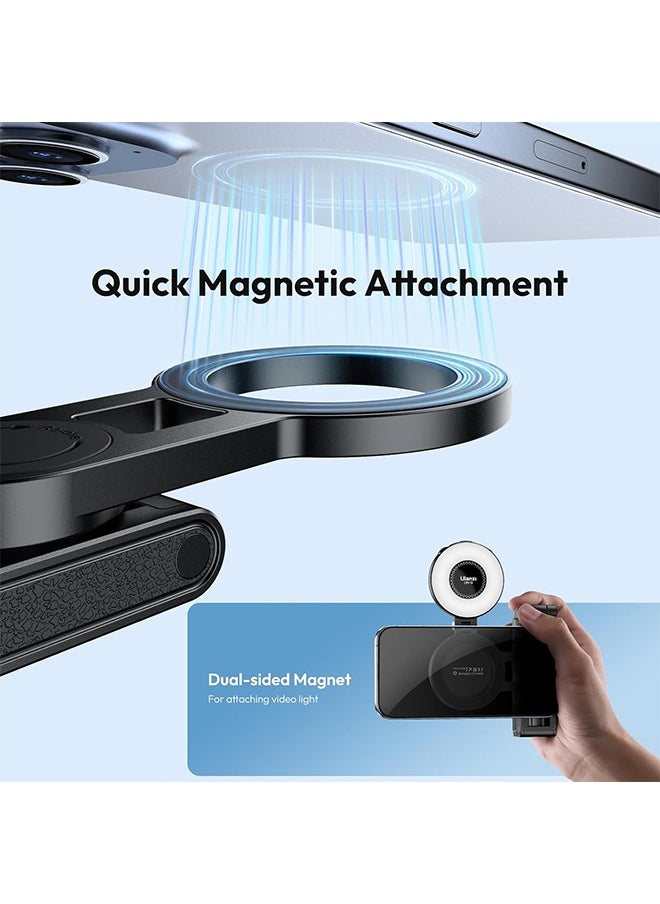 ULANZI JJ03 Magnetic Tripod for Phone with Remote Control, 3-in-1 Selfie Stick Handle Grip 360° Rotation Extendable Stand for iPhone Android Phones