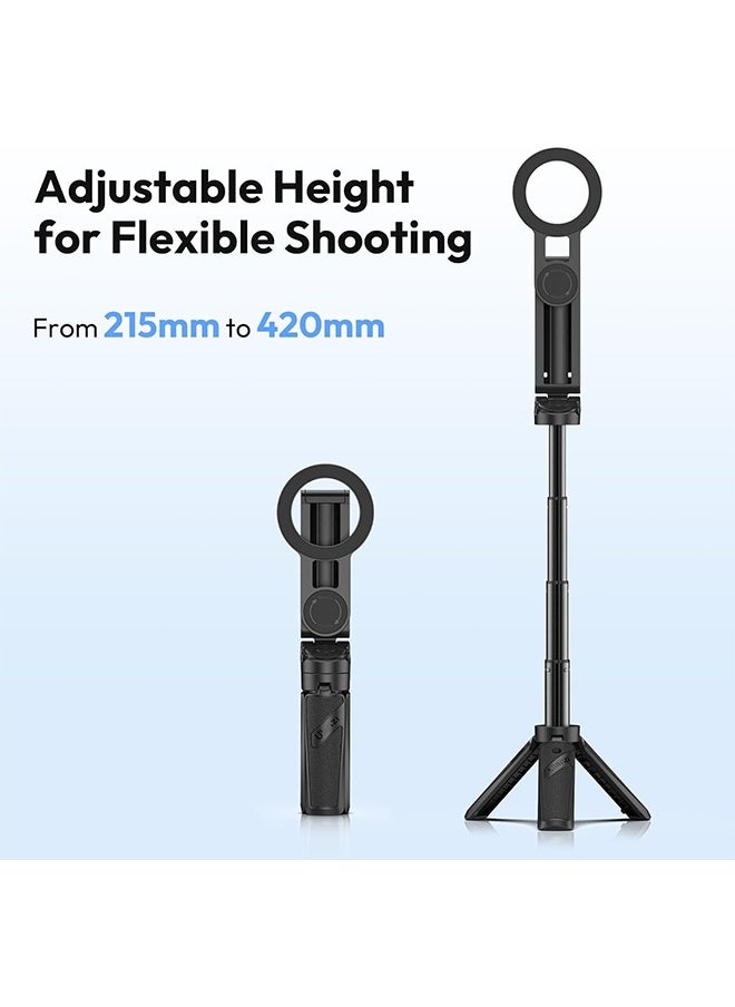 ULANZI JJ03 Magnetic Tripod for Phone with Remote Control, 3-in-1 Selfie Stick Handle Grip 360° Rotation Extendable Stand for iPhone Android Phones