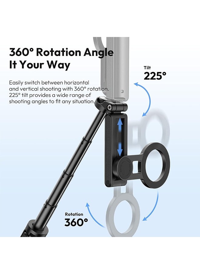 ULANZI JJ03 Magnetic Tripod for Phone with Remote Control, 3-in-1 Selfie Stick Handle Grip 360° Rotation Extendable Stand for iPhone Android Phones