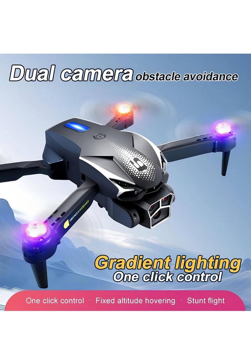 LU600 Drone with Camera for Adults Entry-Level FPV Drone with WIFI, Gesture Photography, 540° Obstacle Avoidance, Brushless Motor, High-Altitude Hovering & Custom Route – Perfect Beginner Gift, Black