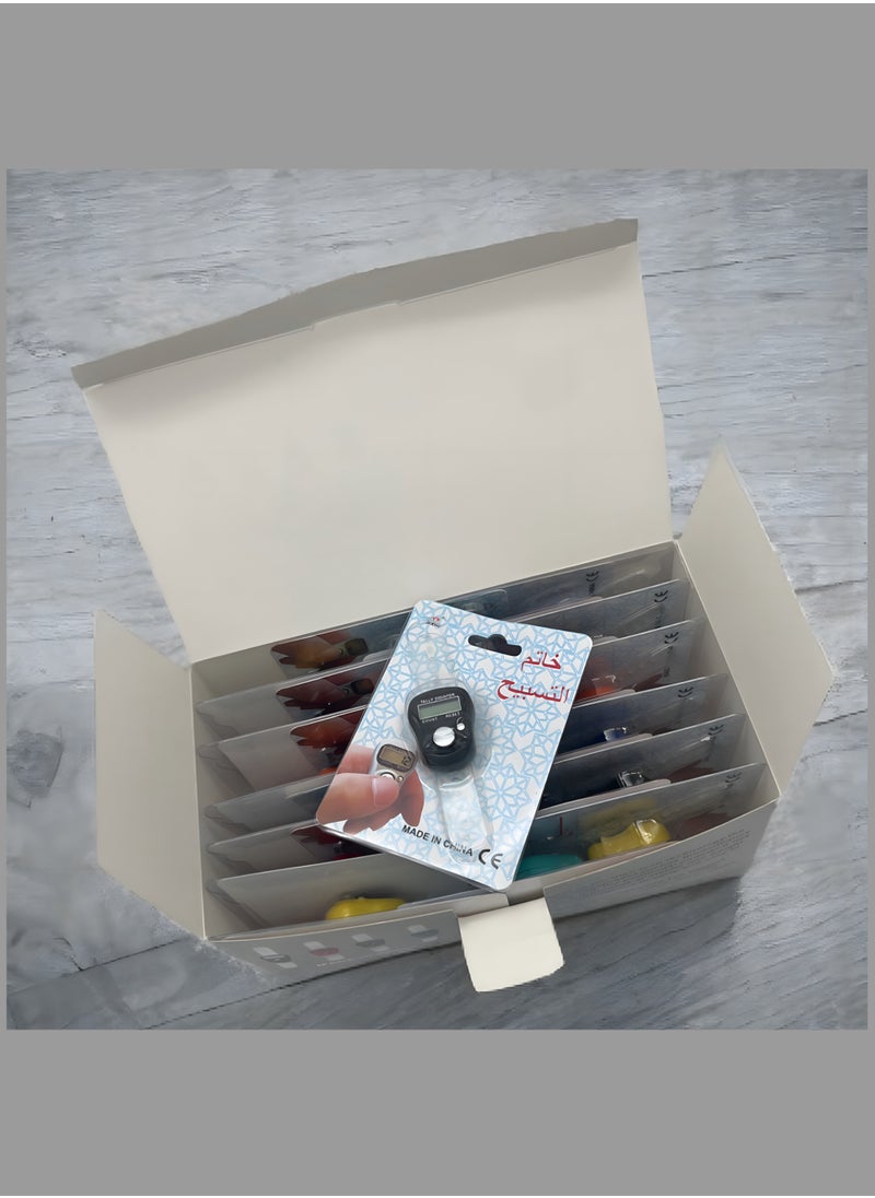 24-Piece Multicolor Digital Finger Ring Tally Counter