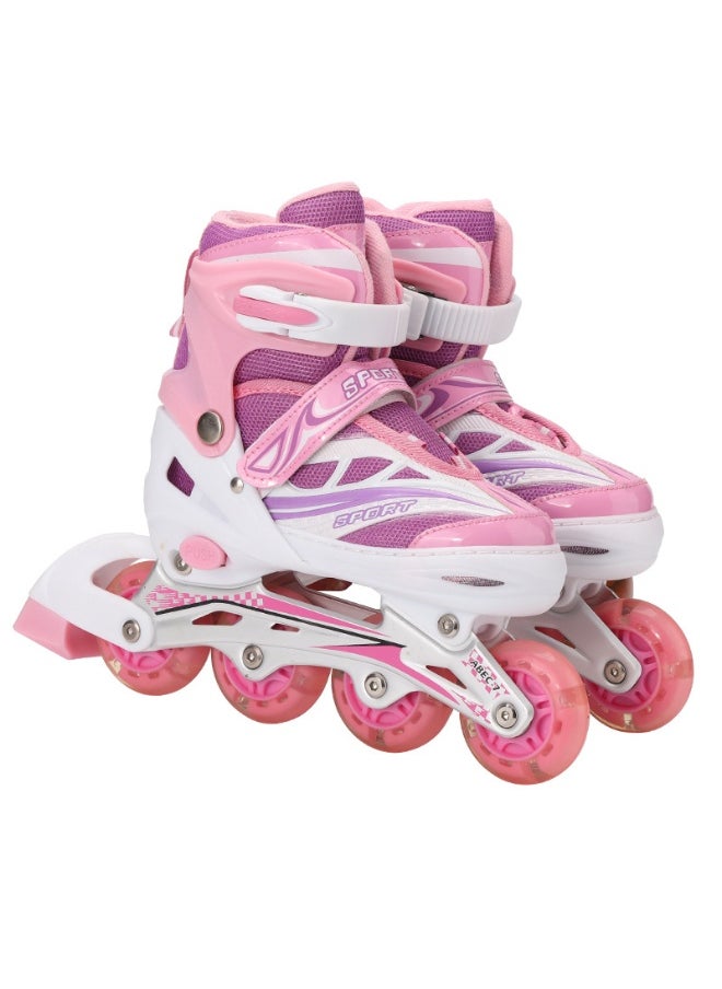 Adjustable Inline Skates with PU Flash Wheels - Single Row Design