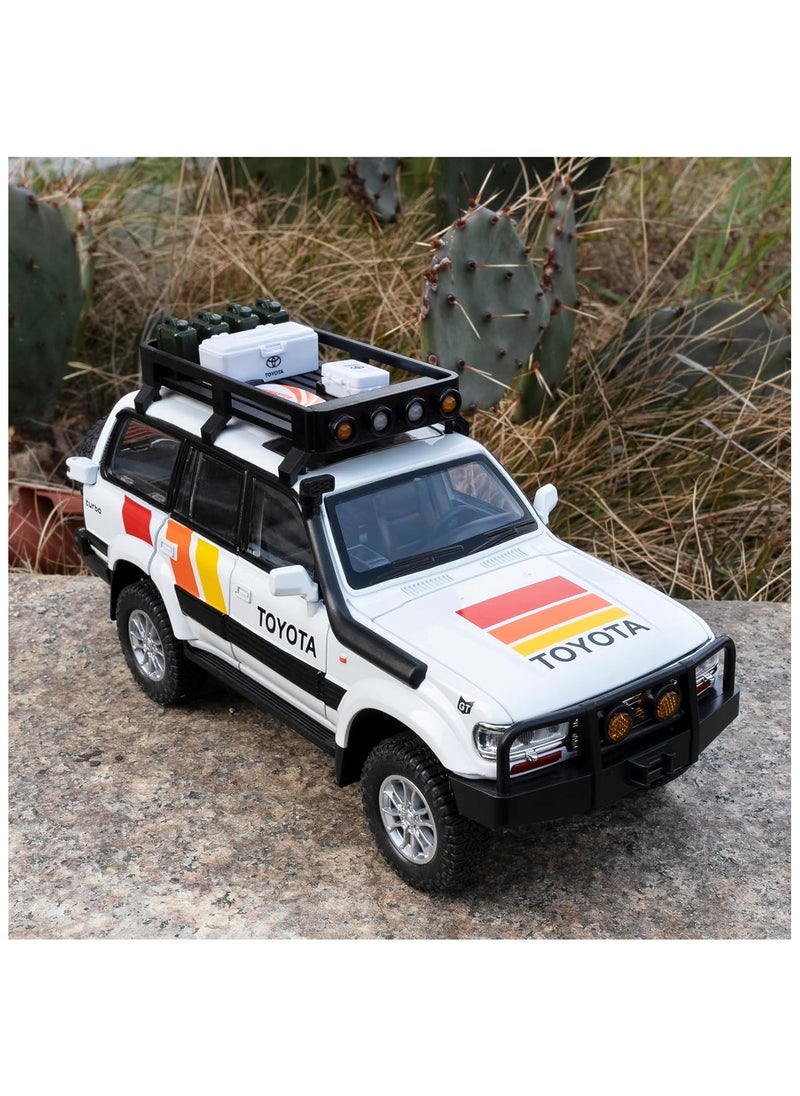 Land Cruiser LC80 1:24 Model Car, Pull Back Diecast Collectible Car with Sounds＆Lights for Kids Boys Girls and Adults, Gift