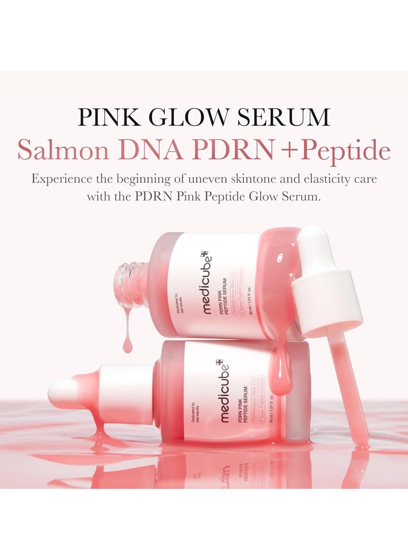 Sodium DNA PDRN Pink Peptide Serum, Pink Glow Serum, Peptide, Niacinamide, Hydrating & Moisturizing & Firming, Uneven Skin Tone, Korean Skincare | 1.01 fl.oz.