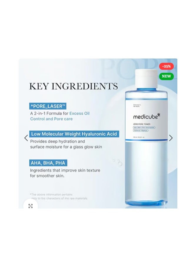MEDICUBE-ZERO PORE TONER 250ML