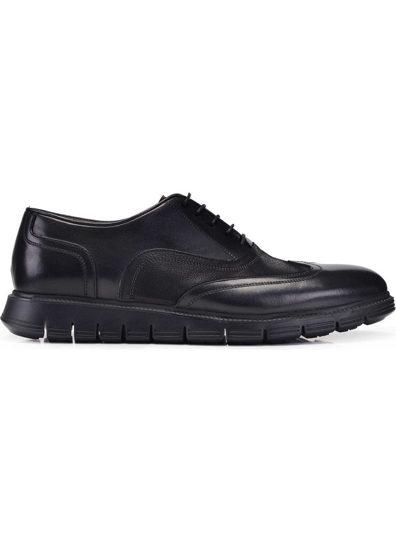 Black Casual Lace-Up Men's Shoes -11491-