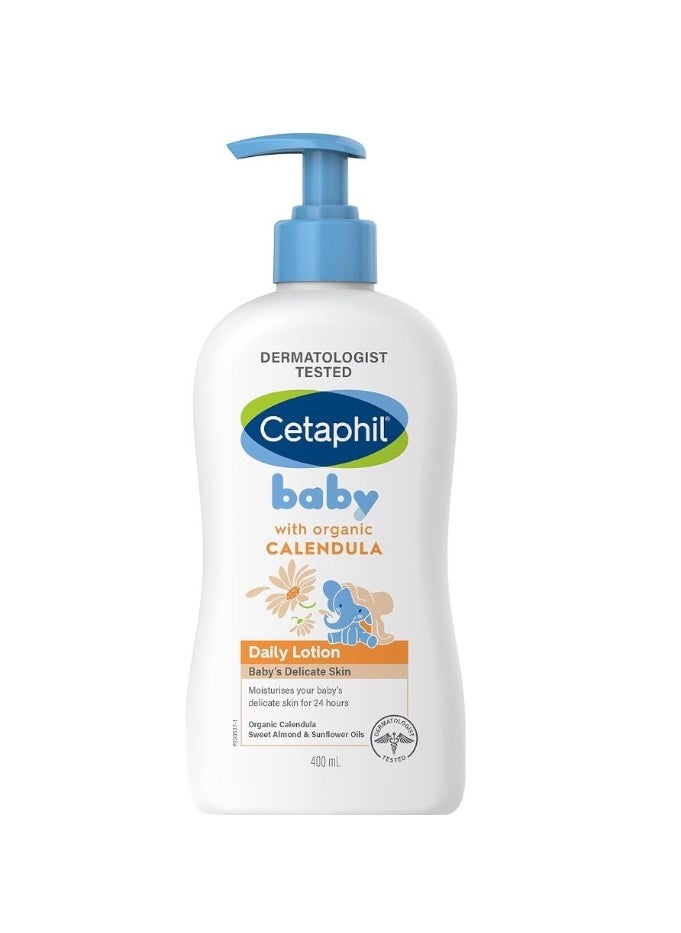 Pack Of 2 Cetaphil Baby Daily Lotion and Baby Wash and Shampoo with Natural Calendula - 399ml