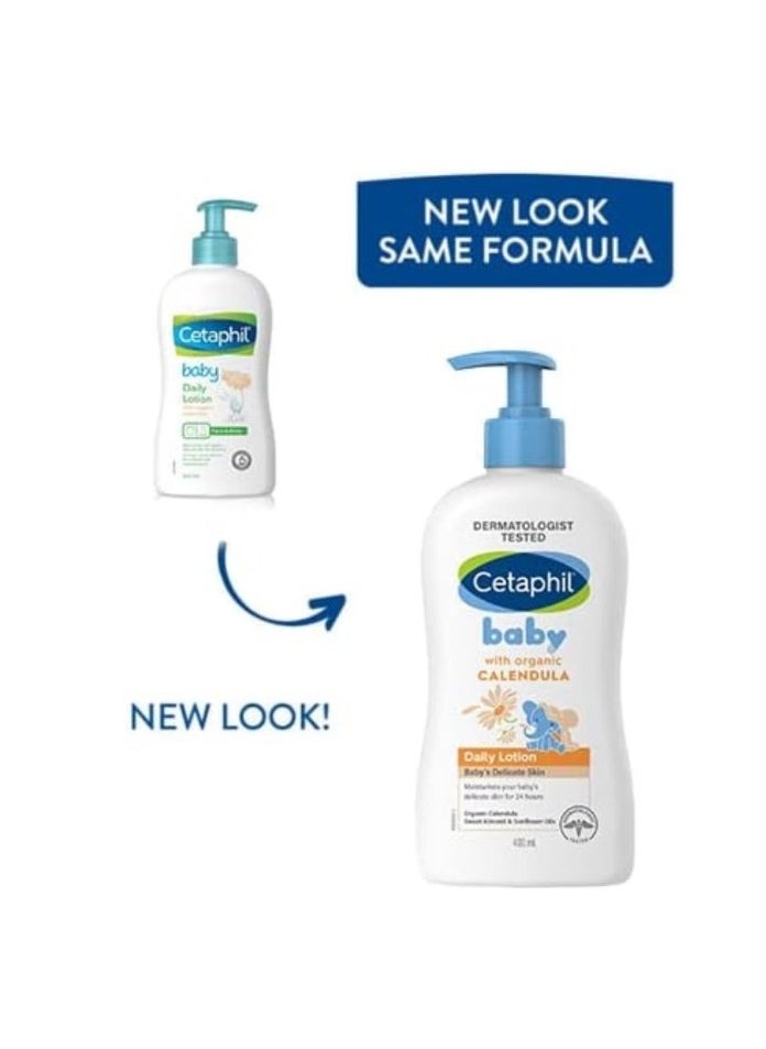 Pack Of 2 Cetaphil Baby Daily Lotion and Baby Wash and Shampoo with Natural Calendula - 399ml
