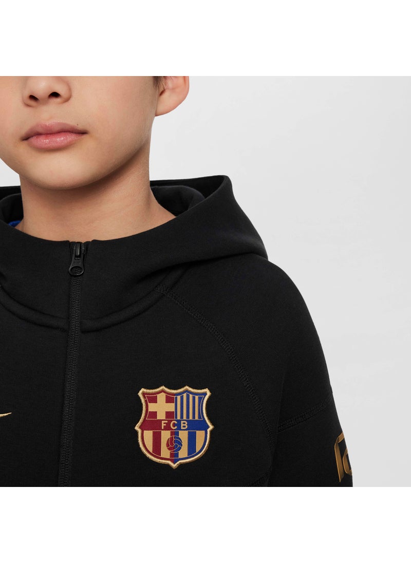 Kids' F.C. Barcelona Tech Fleece Football Full-Zip Hoodie