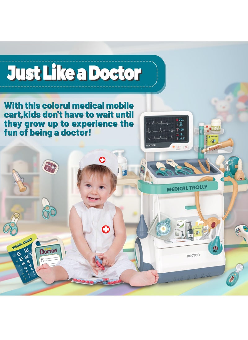 Kids' Doctor Kit, 26-Piece Pretend Medical Station Toy Set with Play Stethoscope and Instruments, Ideal Role Play Gift for Toddlers and Young Children