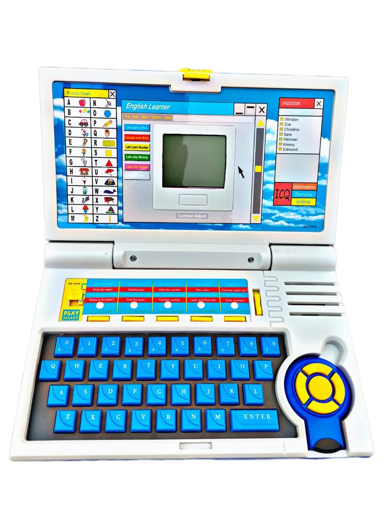 Interactive Educational Laptop for Kids with Mouse – 20 Learning Games and Activities – Fun Learning Notebook Toy – Blue