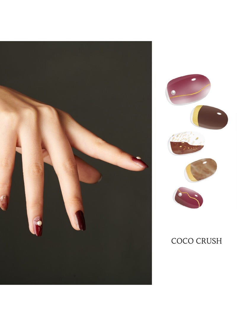 Coco Crush Korean 32 Piece of Nail Art with Genuine Swarovski Crystals – Elegant, Long-Lasting Manicure