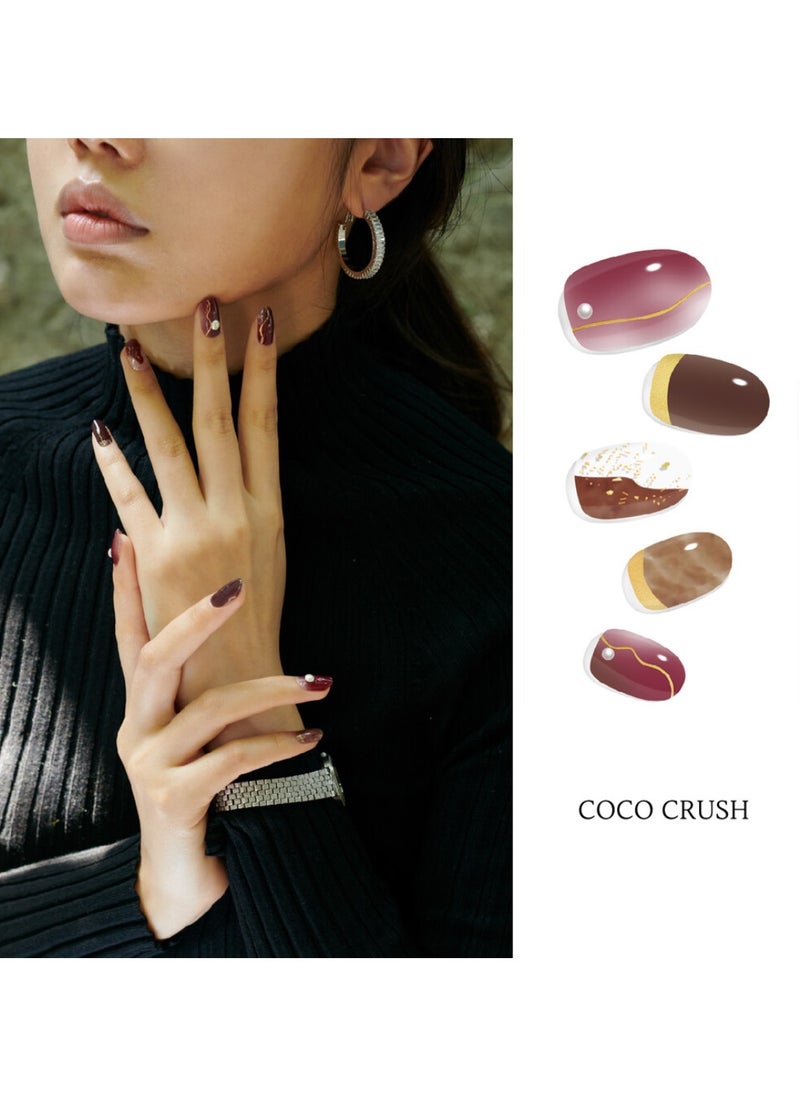 Coco Crush Korean 32 Piece of Nail Art with Genuine Swarovski Crystals – Elegant, Long-Lasting Manicure