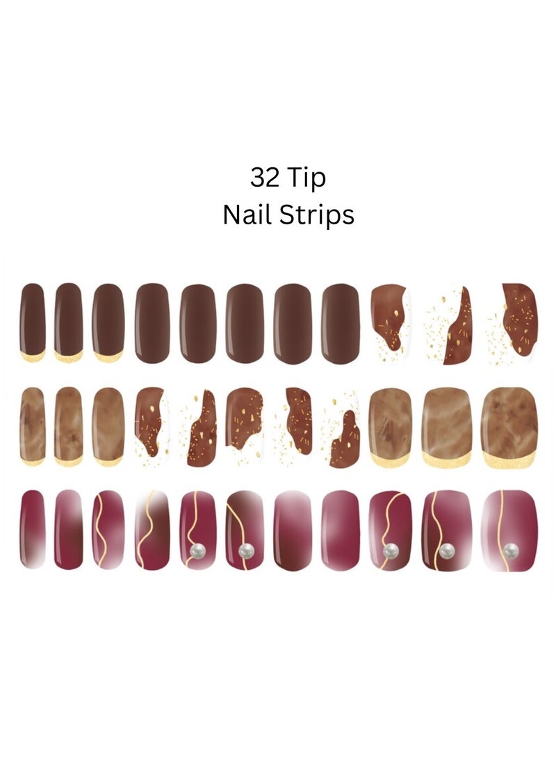 Coco Crush Korean 32 Piece of Nail Art with Genuine Swarovski Crystals – Elegant, Long-Lasting Manicure