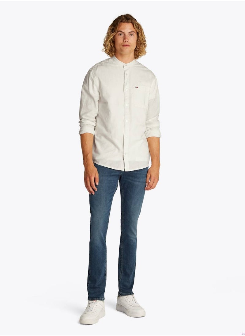 Men's Casual Shirt - Cotton Blend, White