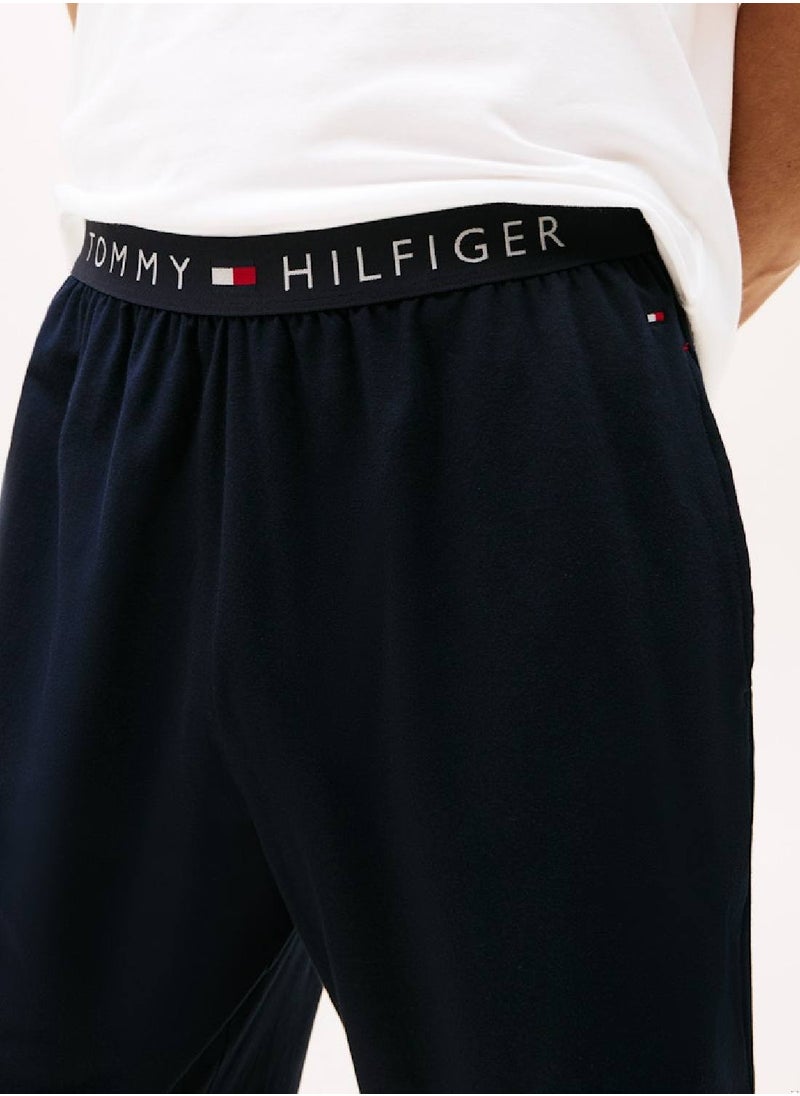 Men's T-Shirt And Shorts Pyjama Set - Cotton, White