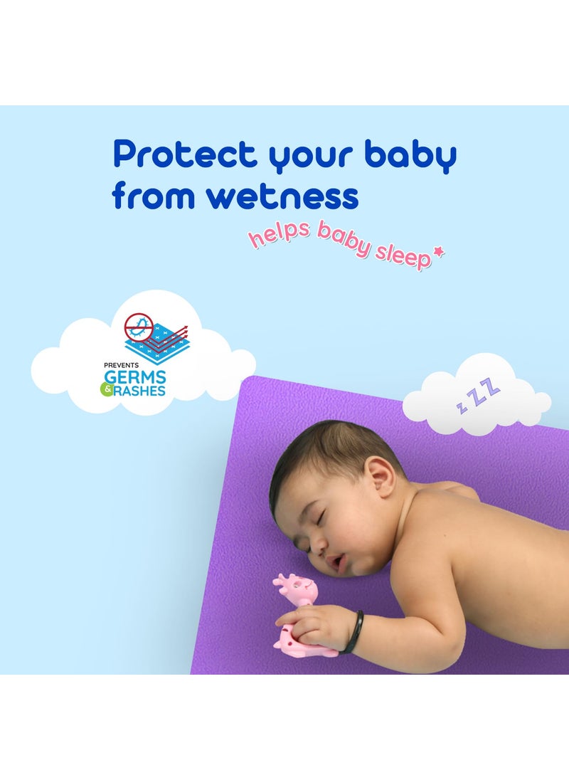 Bumtum Baby Dry Sheet Waterproof Quick Soft Fleece Baby Bed Protector | Anti-Bacterial & Odour Free | Extra Absorbant, Reuseable & Washable (Lilac + Royal Blue Combo, Small Size, Pack of 2)