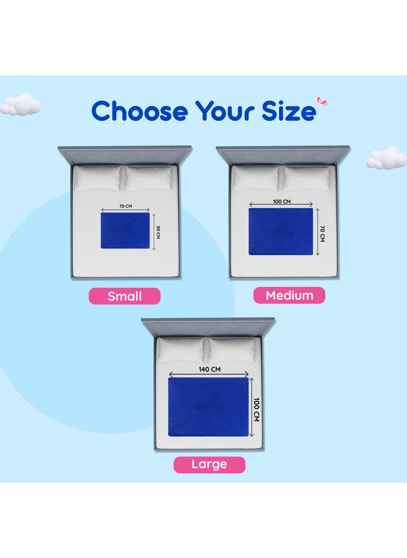Bumtum Baby Dry Sheet Waterproof Quick Soft Fleece Baby Bed Protector | Anti-Bacterial & Odour Free | Extra Absorbant, Reuseable & Washable (Lilac + Royal Blue Combo, Small Size, Pack of 2)