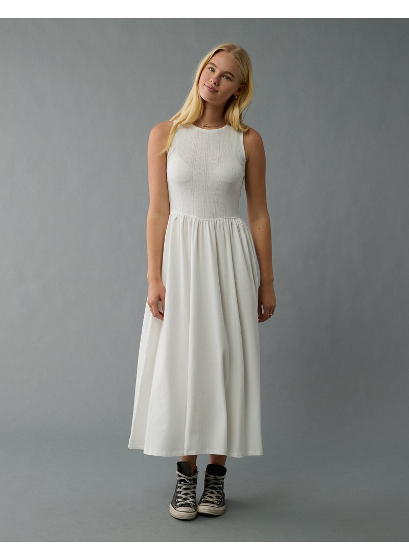 AE Mixed Media Knit Midi Dress
