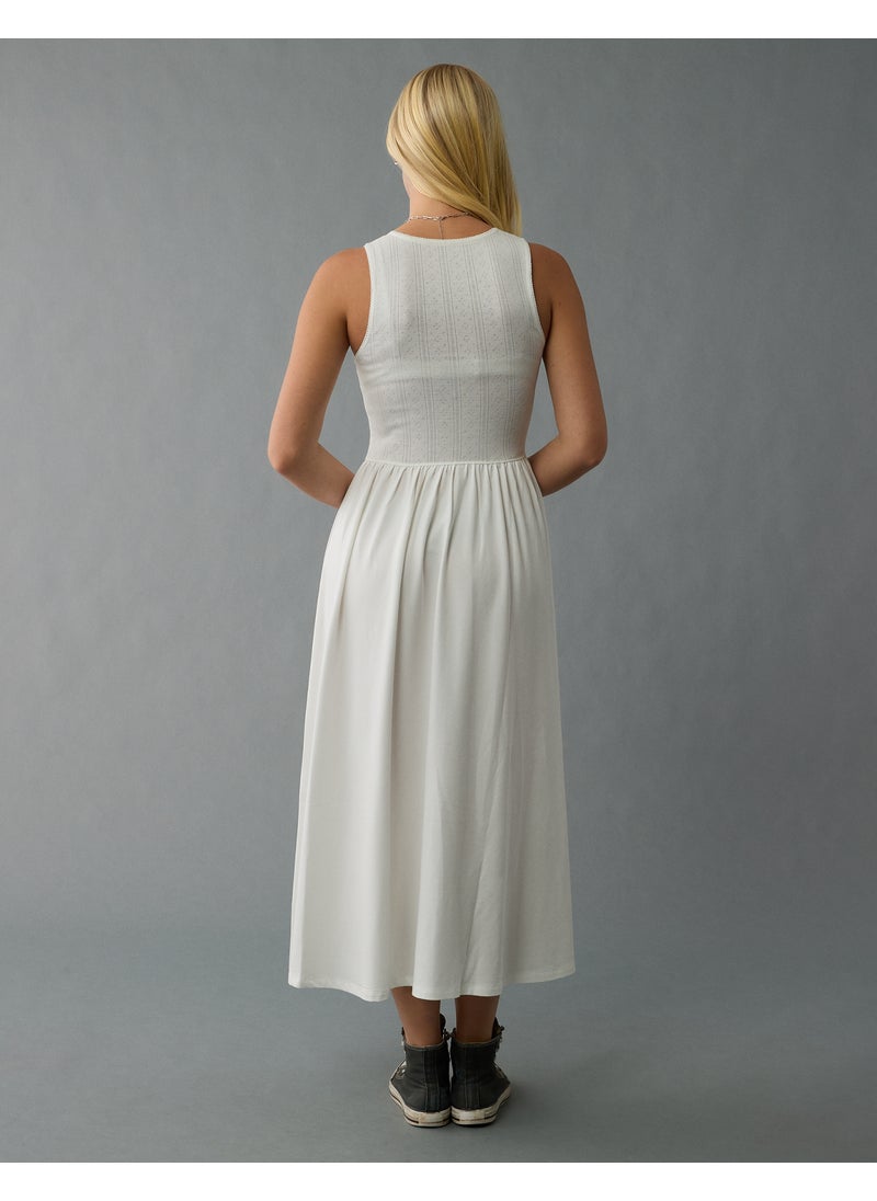 AE Mixed Media Knit Midi Dress