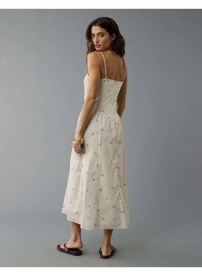 AE Bella Smocked Drop Waist Midi Dress