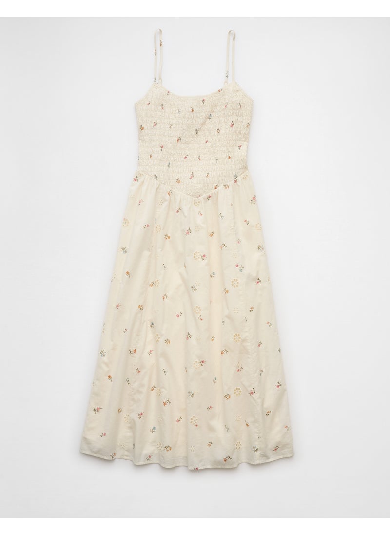 AE Bella Smocked Drop Waist Midi Dress