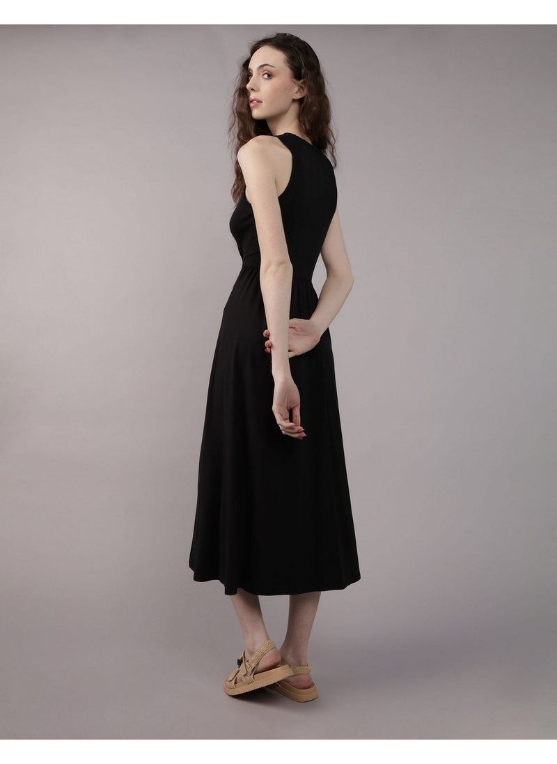 AE Mixed Media Knit Midi Dress