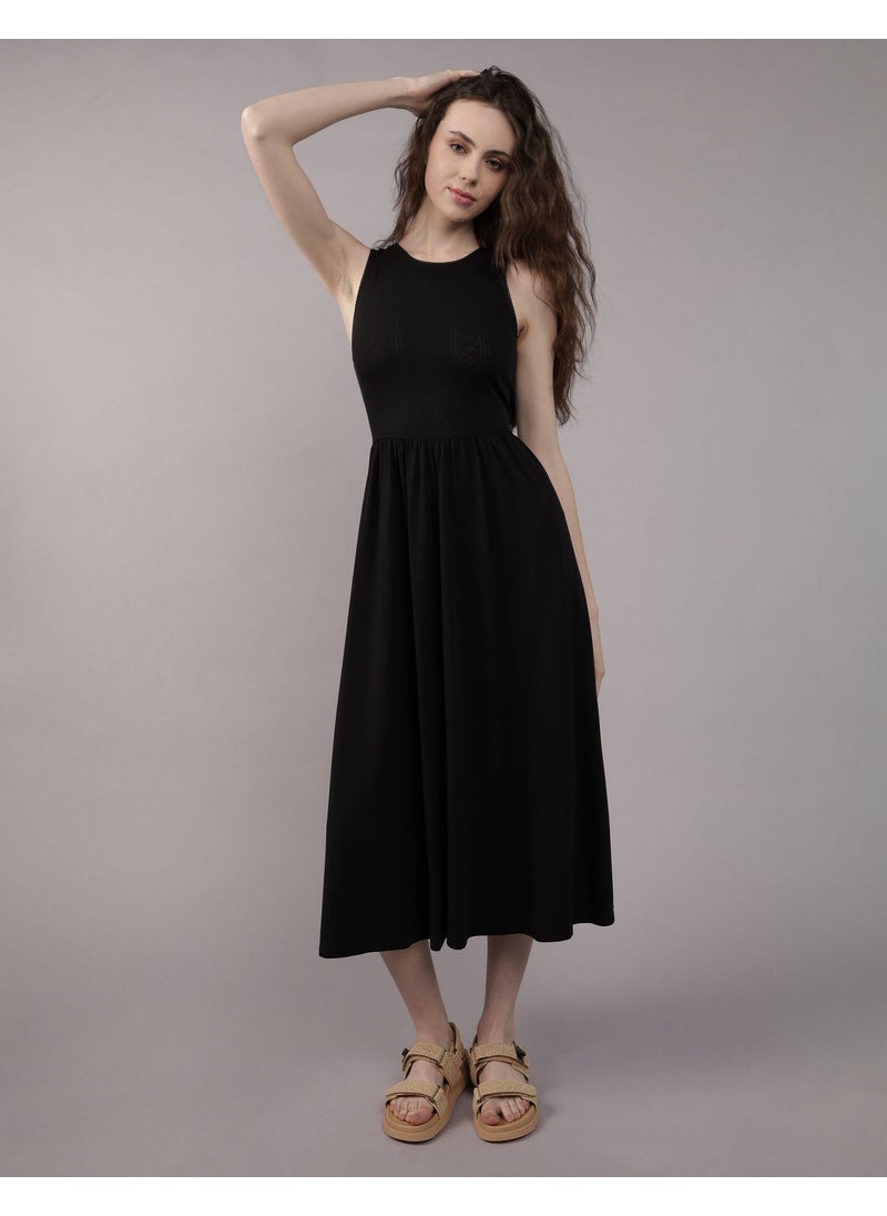 AE Mixed Media Knit Midi Dress