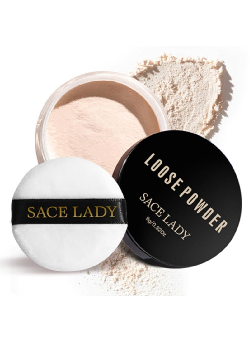 Oil Control Loose Powder Setting Make Up Waterproof Poreless Long Lasting Soft-Matte Face Powder Makeup, 0.32Oz (02)