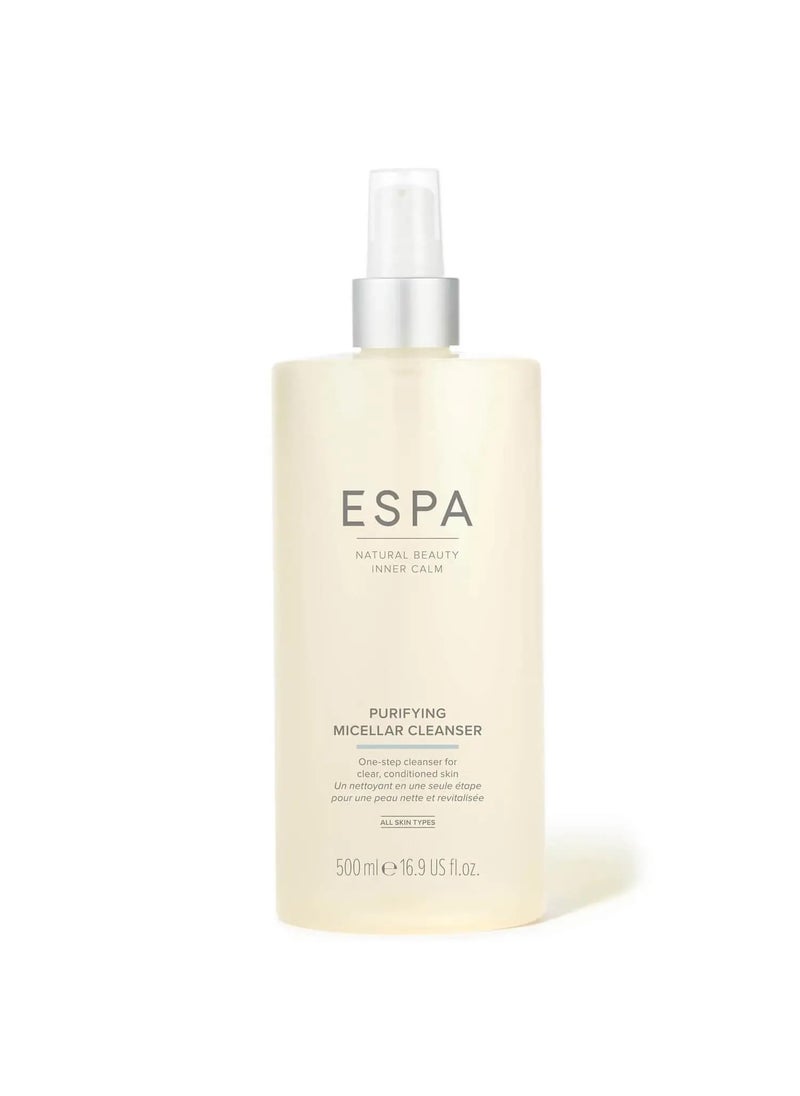 ESPA | Purifying Micellar Cleanser | Supersize | 500ml |Hyaluronic Acid | Gentle, Non-Rinse Cleanser