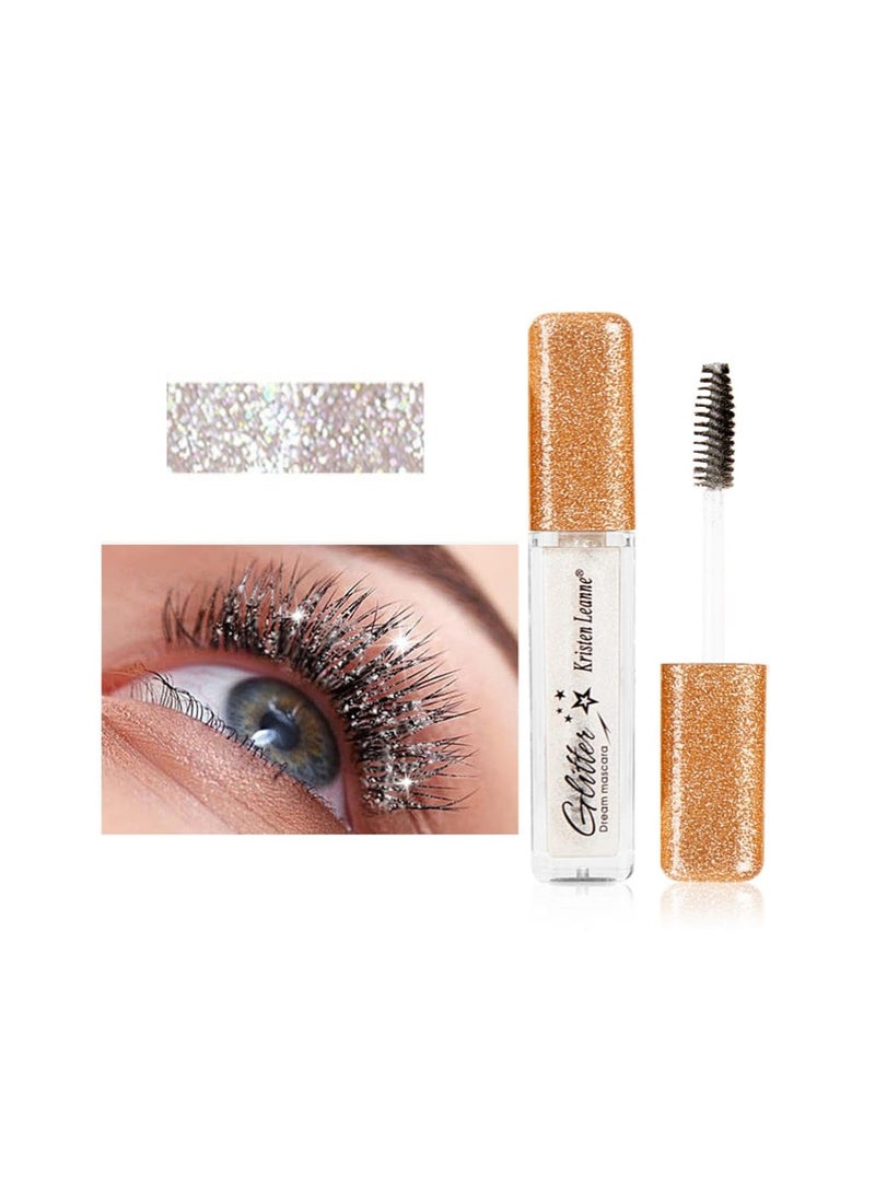Glitter Color Mascara, Shimmer Sparkle Mascara glitter mascara for eyelashes,Eyeliner Charming Longlasting Mascara for Eyelash Eye Makeup (Galaxy)