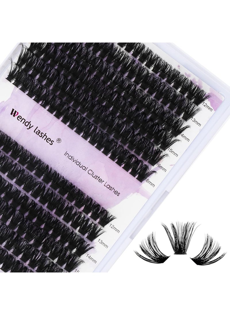 Lash Clusters 60D/80D Eyelash Clusters Fluffy DIY Lash Extensions Wispy D Curl Lashes Clusters Mixed Length 12-16mm Fluffy Individual Lash Clusters Eyelash Extensions for DIY Lashes at Home