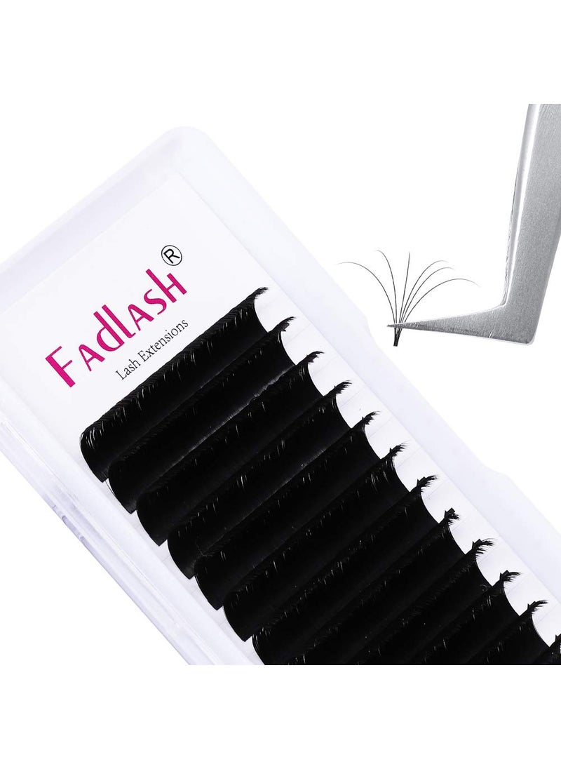 Volume Lashes Extensions FADLASH Self Fanning Eyelash Extensions 8-20mm 0.07 Thickness C D Curl Semi Permanent Easy Fan Volume Lashes (0.07-C, 14mm)