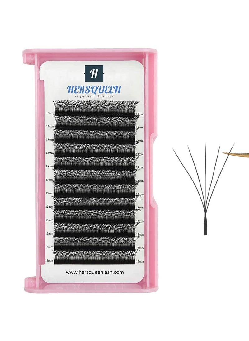 W 5D Premade Fans Lash Extensions W Shape Lash 0.07mm D Curl Mix Tray 8-16mm Volume Fans Eyelashes Soft Matte Black Lashes Fluffy Volume False Lashes(D 0.07 8-16mm)