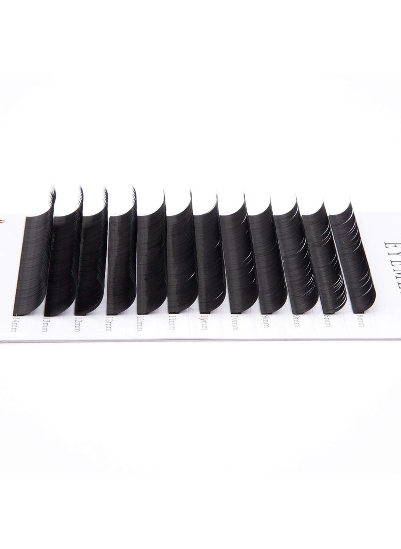Eyelashes Extension 0.20mm D Curl 10mm Individual Eyelash Extensions Black Natural Faux Mink Lash Extension Single Length Professional Salon Use by EYEMEI (0.20-D-10mm)