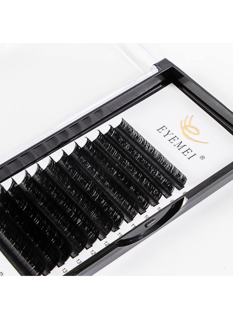 Eyelash Extensions 0.18 D Curl Natural Faux Mink Eyelash Extensions Individual Lashes Extension 15mm Tray Salon Use by EYEMEI