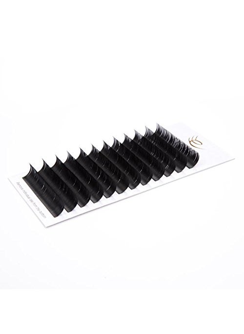 Eyelash Extensions 0.18 C Curl Natural Faux Mink Eyelash Extensions Individual Lashes Extension 12mm Tray Salon Use by EYEMEI