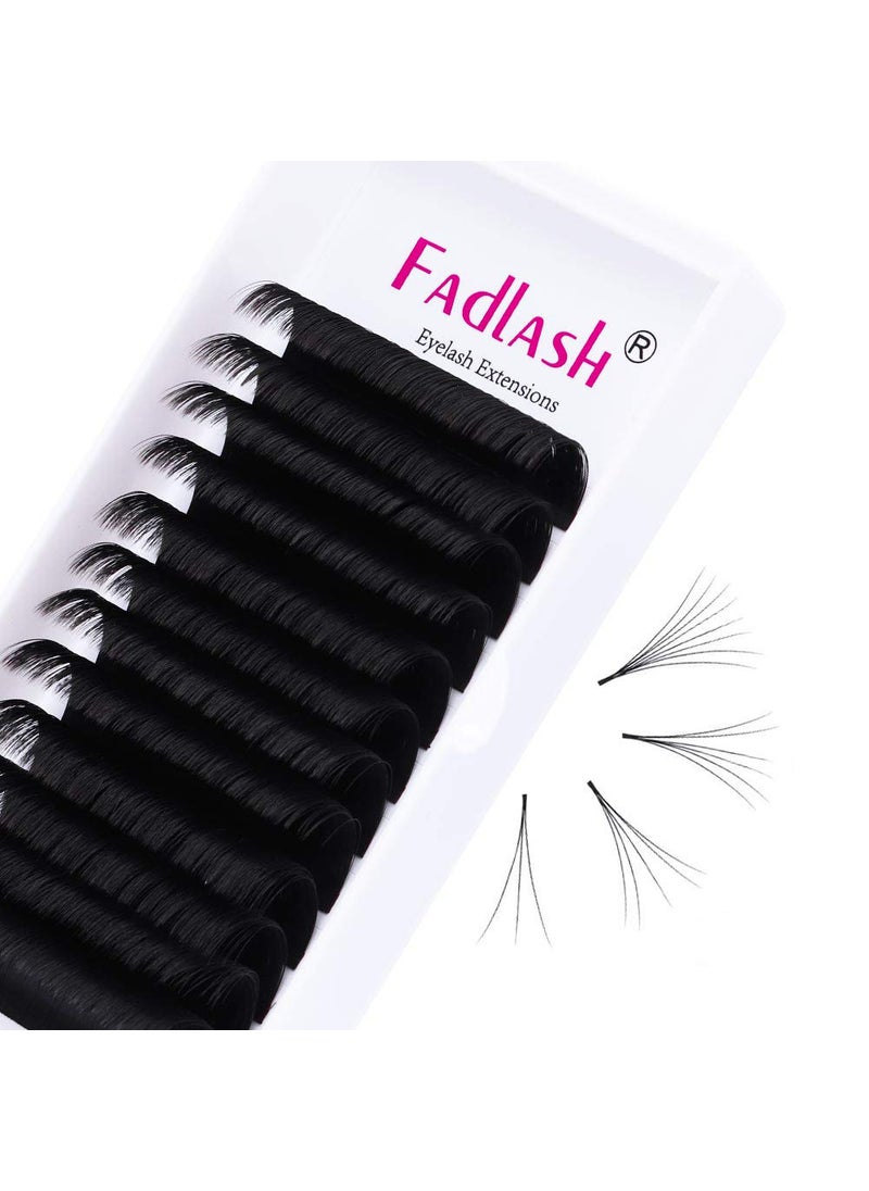 Easy Fan Lashes FADLASH Mega Volume Eyelash Extensions Self Fanning Lashes 5D 6D 7D 10D 0.03 C D Curl Rapid Blooming Lashes (0.03-C, 16mm)