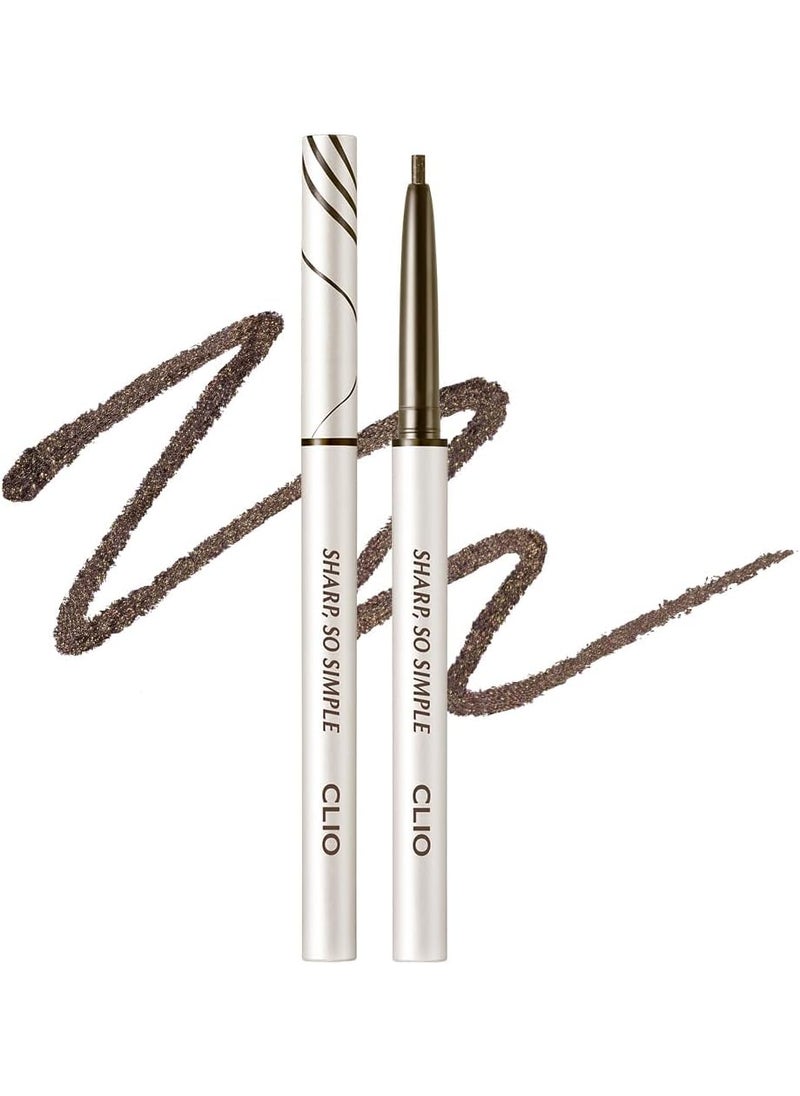 CLIO Sharp So Simple Waterproof Pencil Liner, Eye Pencil, Rich Hyper-Pigmented Color, Smooth Creamy Application, Long-Wearing Matte Finish (4 Colors) (04 DARK BROWN)