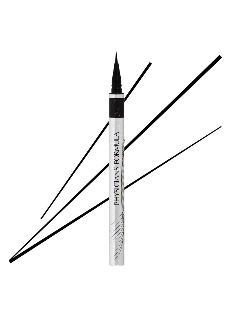 Physicians Formula Eye Booster Super Slim Liquid Eyeliner, Waterproof Precision with a Lash-Boosting Complex, Natural Finish, & Sensitive Skin Approved, Cruelty-Free & Vegan -Ultra Black