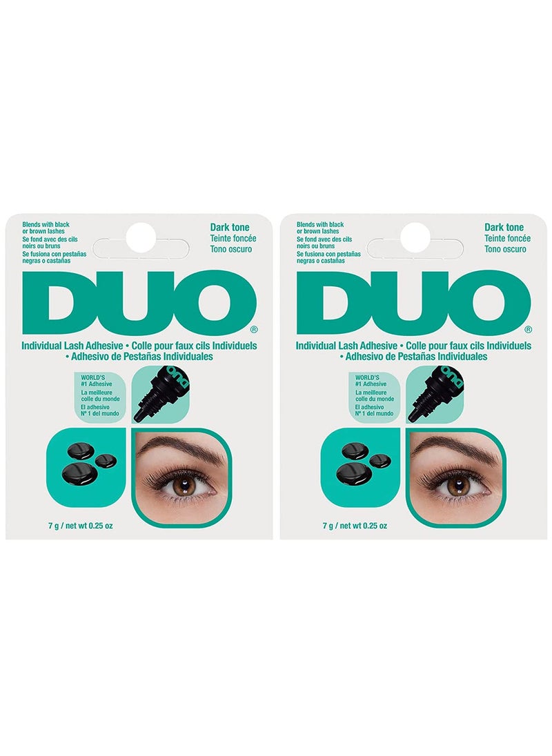 DUO Individual Lash Adhesive, for False Individual Lashes, Dark, 0.25 oz, 2-Packs