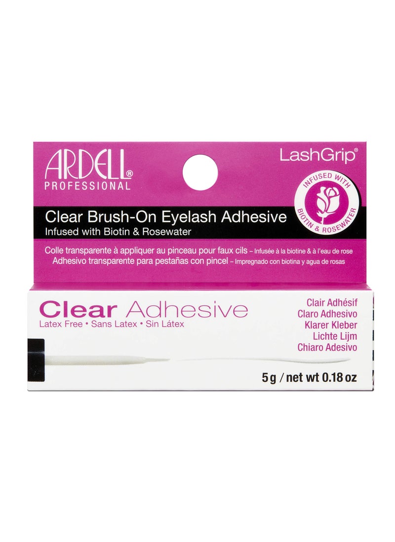 Ardell LashGrip Clear BrushOn Eyelash Adhesive LatexFree Infused with Biotin  Rosewater LongLasting Transparent False Lash Glue 5g 1Pack