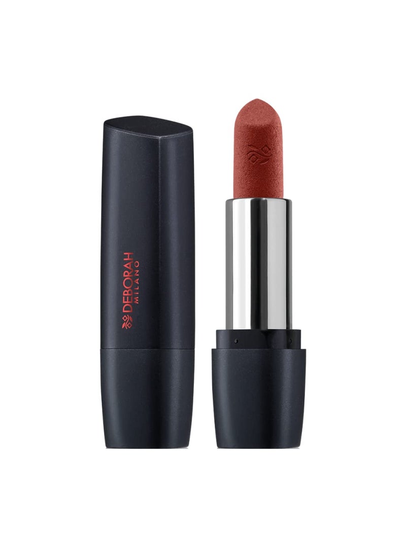 DEBORAH Milano - Red Mat, Matte Effect Lipstick with Collagen and Hyaluronic Acid, 30 Nude Roses, Nourishing and Emollient Action, Gives Intense and Volumized Long Lasting Lips, 4.5 g