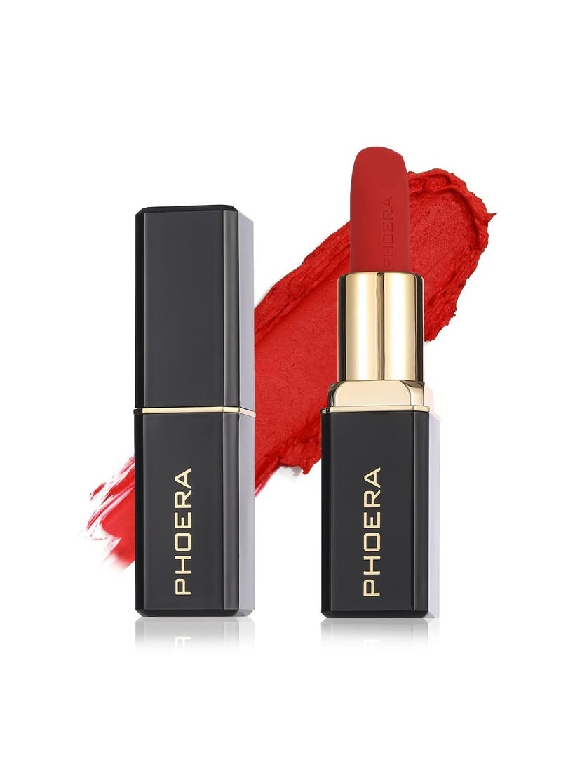 Phoera Non Transfer Lipstick Waterproof, smudge-proof and mask-proof feeling weightless Pigmented Formula Long-Lasting Lipstick That Are Mask, Water and Sweat Proof. (01 Scarlet)