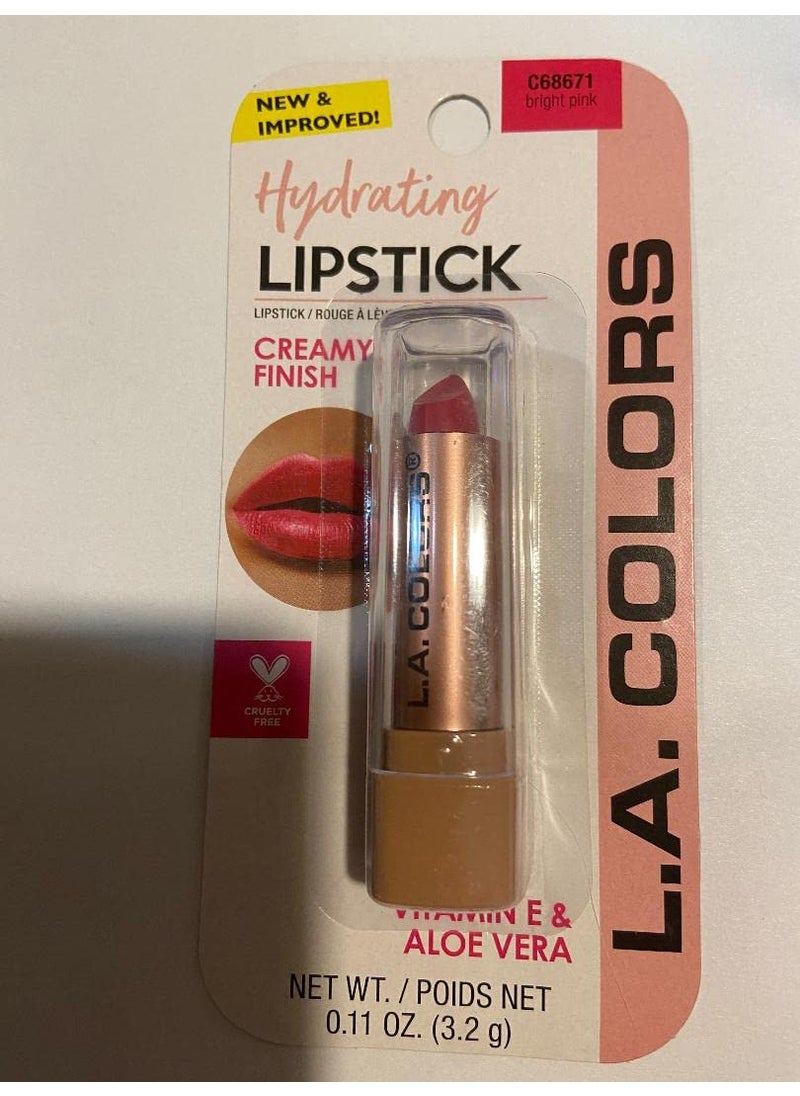 L.A. COLORS Hydrating Lipstick C68671 Bright Pink (With Vitamin E & Aloe Vera)