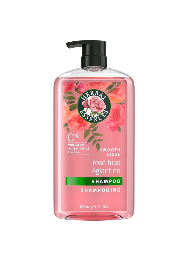 Herbal Essences Rose Hips Shampoo - Smooth, Shiny Hair with Vitamin E & Jojoba, Safe for Color Treated Hair, Floral Scent, Cruelty-Free, Dermatologist-Tested, 29.2 Fl Oz